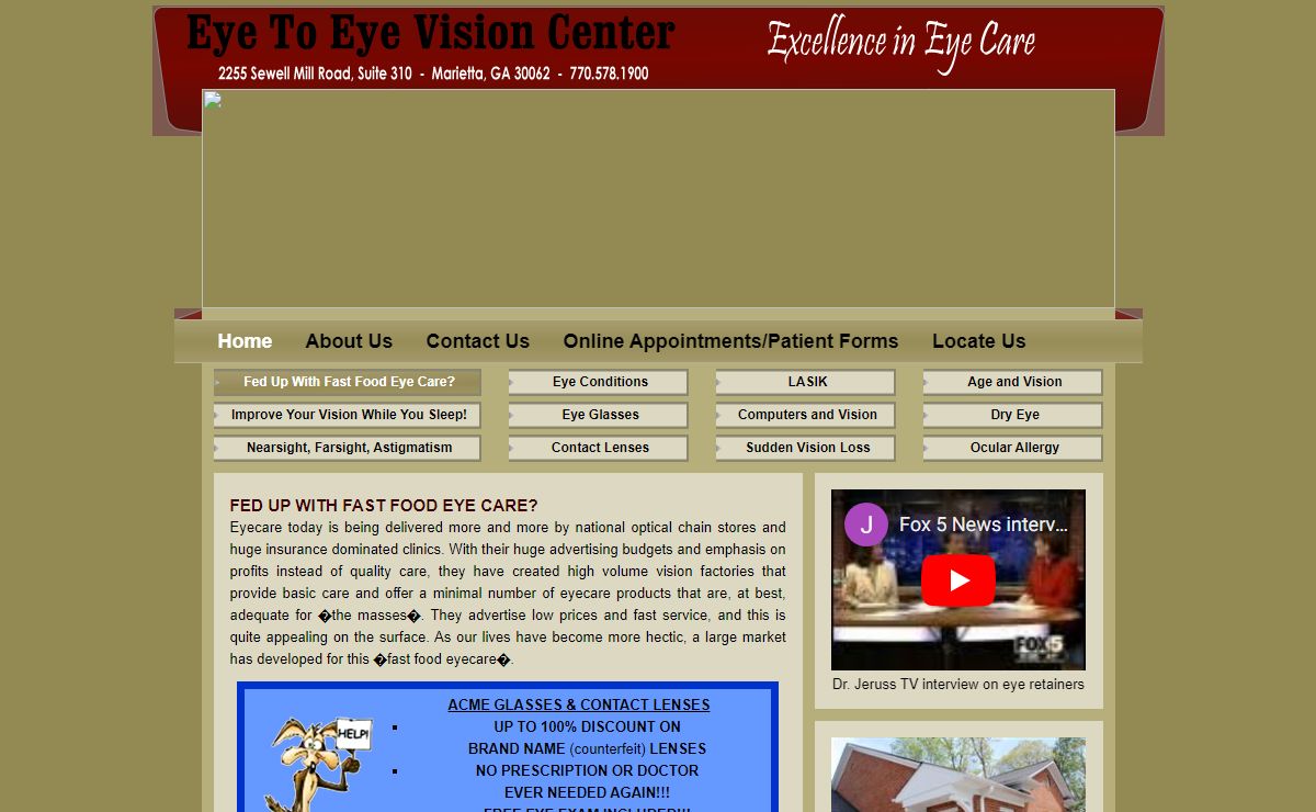 Eye To Eye Vision Center - Eye Exams, Eye Glasses, Contact Lenses