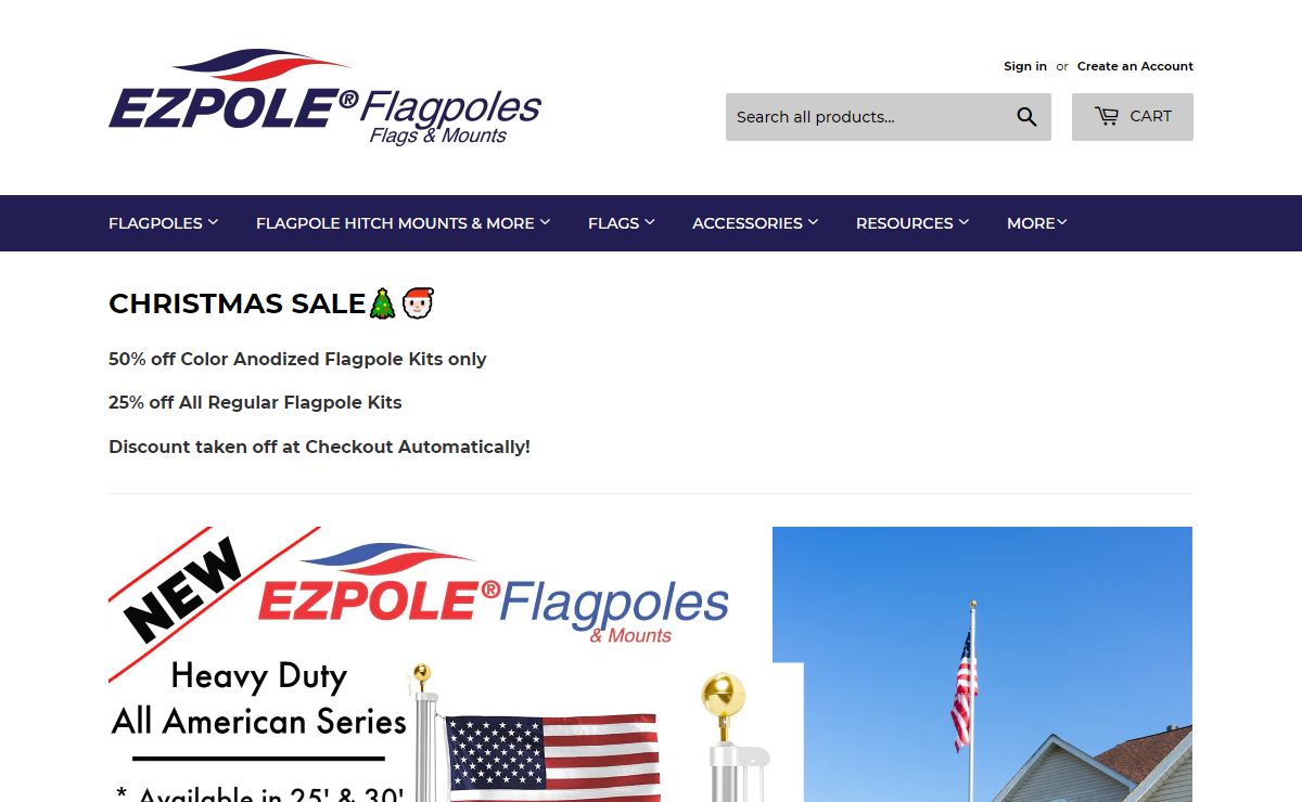 EZPOLE Flagpoles | American Made Flagpoles and Accessories