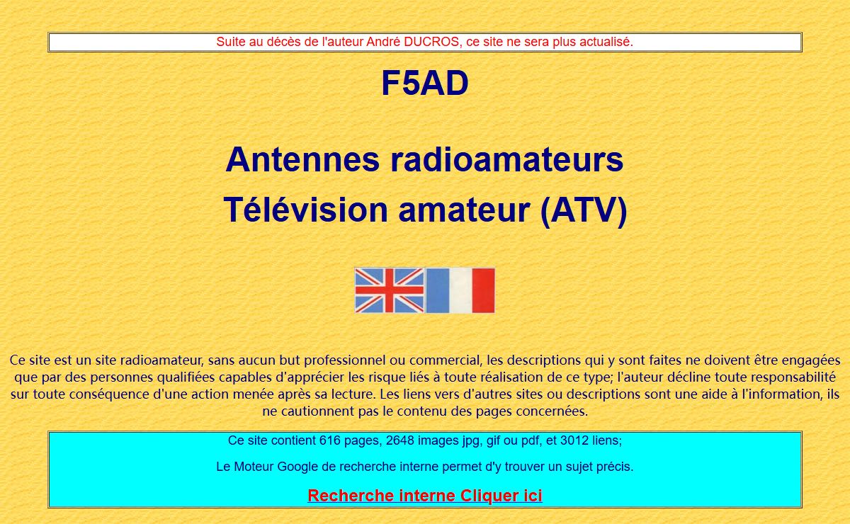 F5AD télévision ATV antennes licence radioamateur