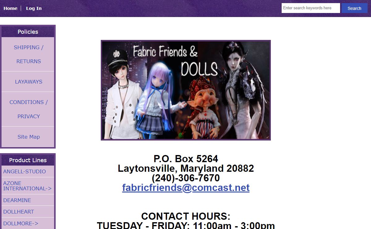 Fabric Friends Doll Shop - Ball Jointed Dolls, Plush Gifts and Collectibles in Maryland
