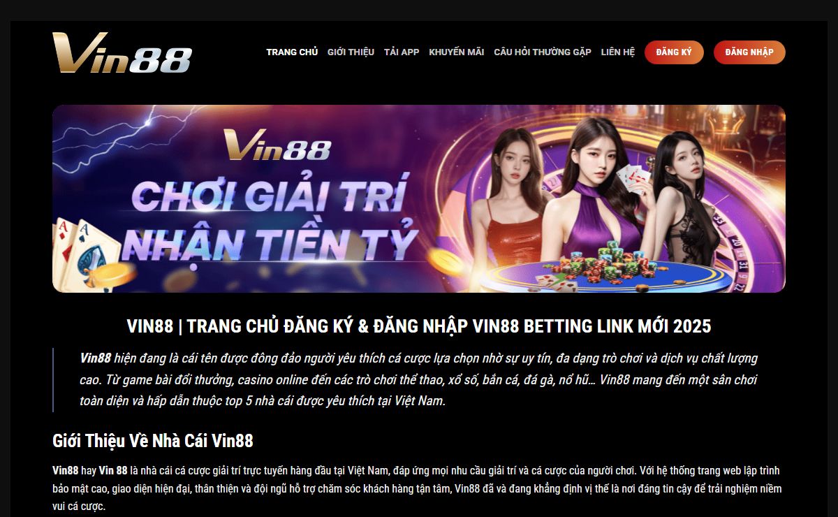 VIN88 🎖️ Link Vào Nhà Cái Vin88 - Đăng Ký Tặng +88K [2025]