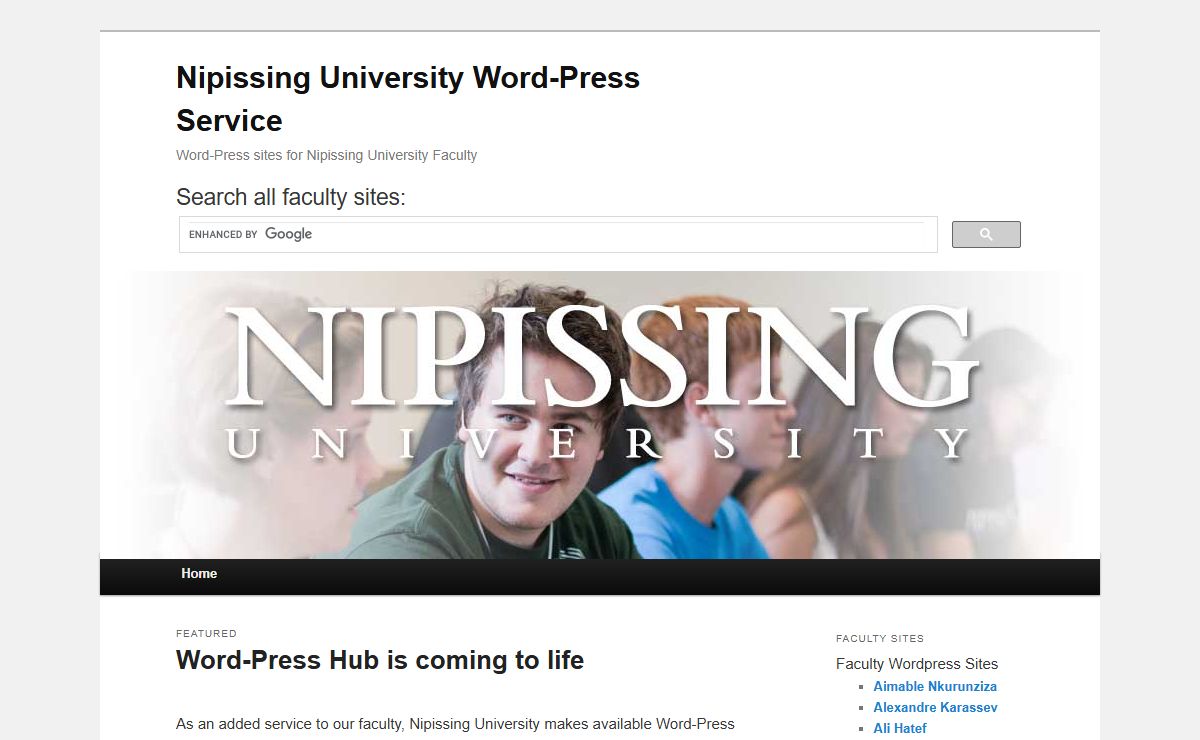 Nipissing University Word-Press Service
