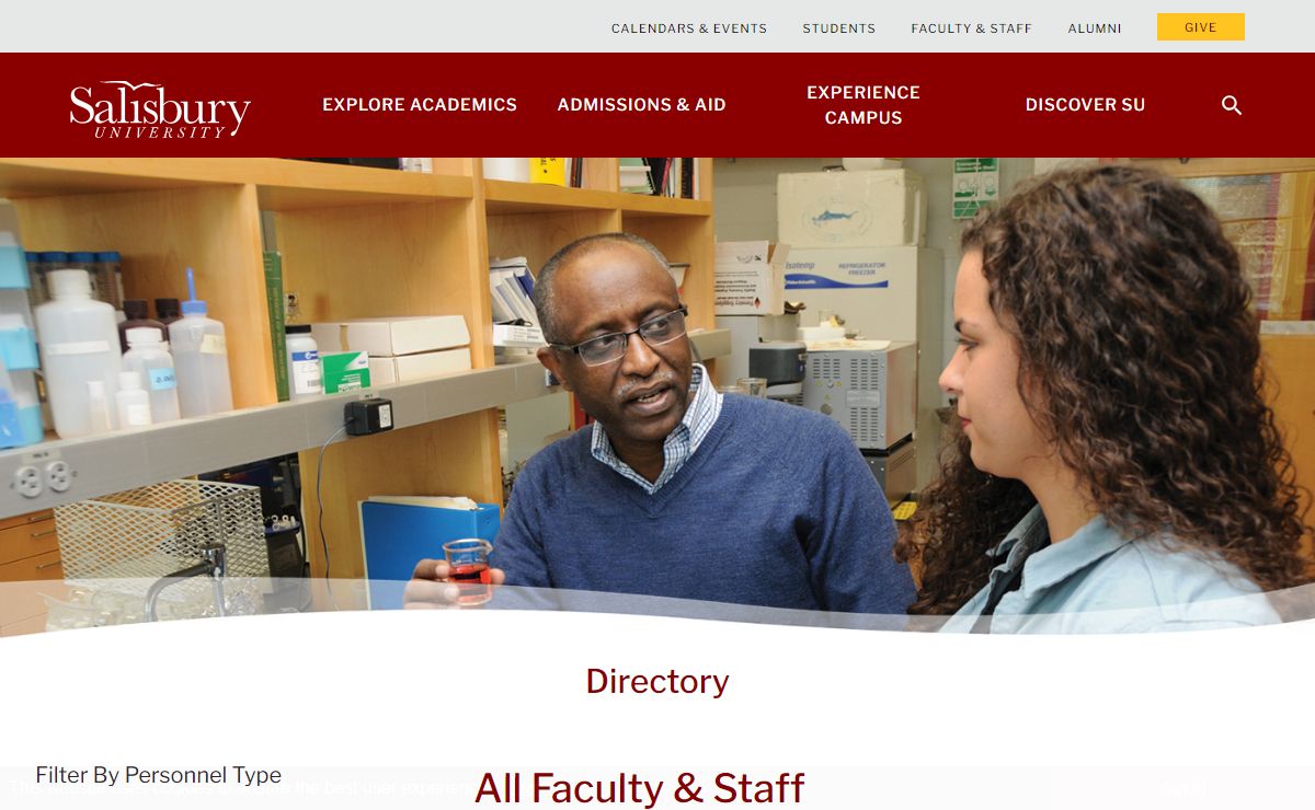 Faculty & Staff Directory | Salisbury University