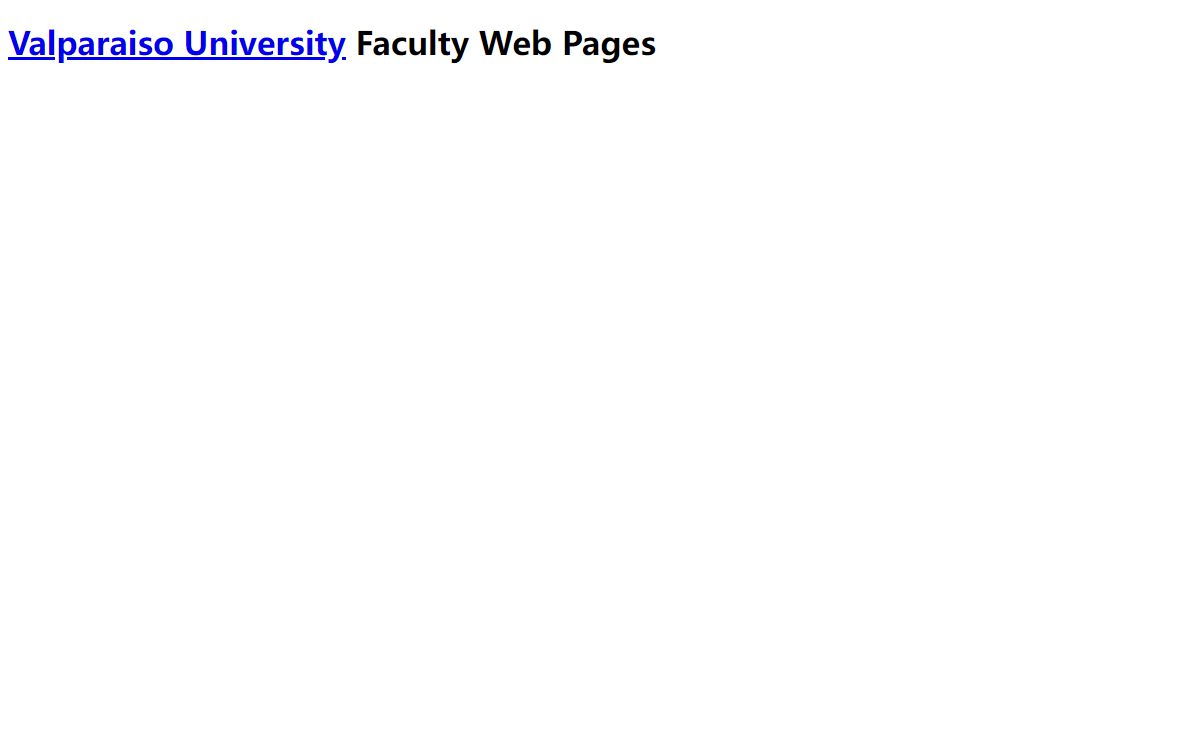 Valparaiso University Faculty Web Pages