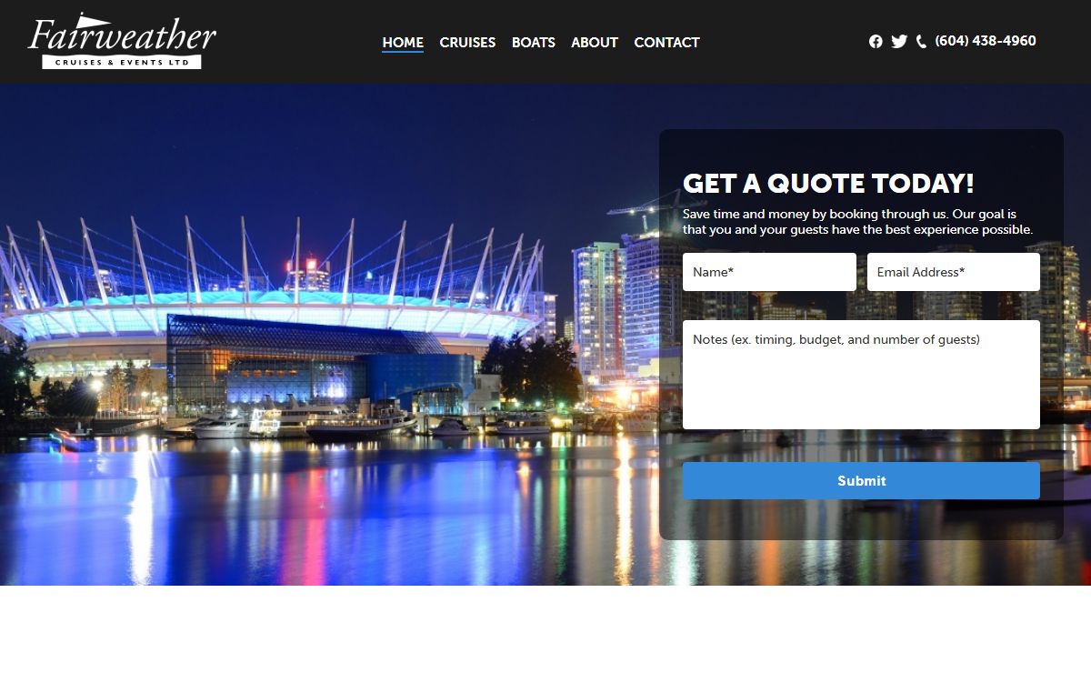 Vancouver Cruises | Charter Boats | Fairweather Cruises