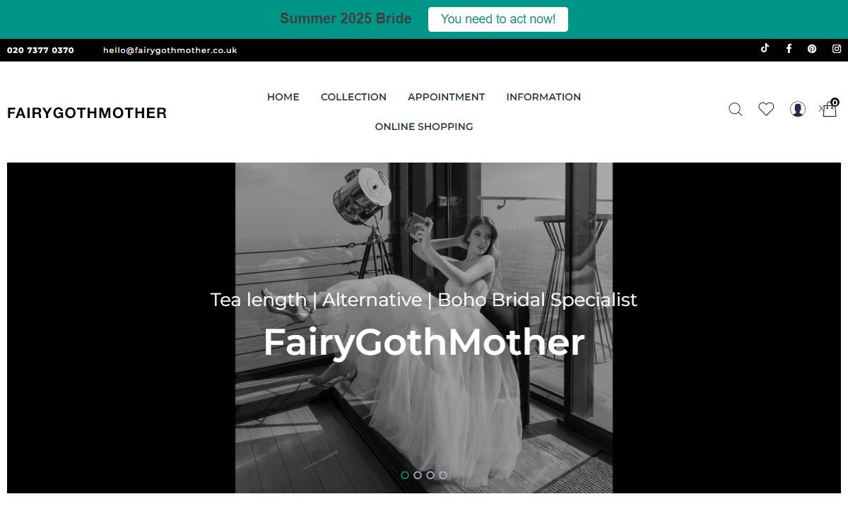 London's Short and Tea Length Bridal Specialists | FairyGothMother