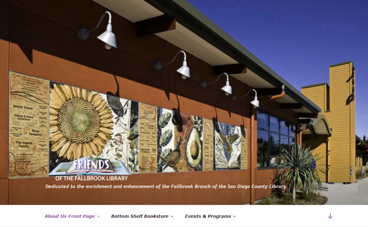 Dedicated to the enrichment and enhancement of the Fallbrook Branch of the San Diego County Library
