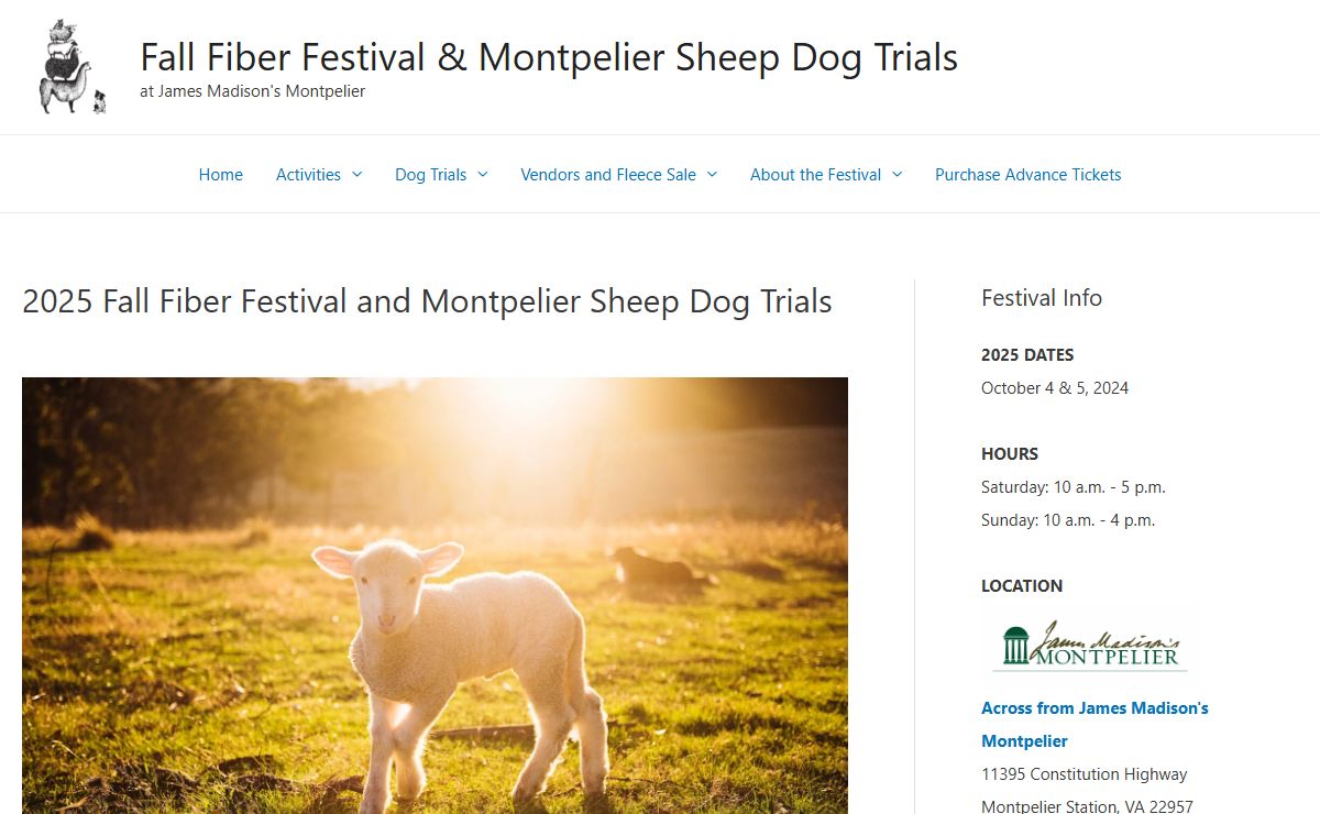 2025 Fall Fiber Festival and Montpelier Sheep Dog Trials | Fall Fiber Festival & Montpelier Sheep Dog Trials