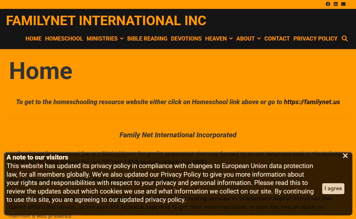 FamilyNet International Inc – A 501 (c)(3) Not for profit family oriented company