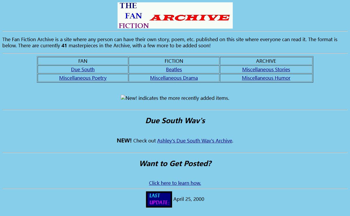 The Fan Fiction Archive