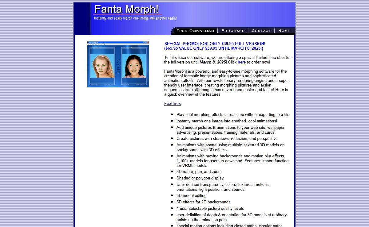 FantaMorph - Instantly morph images easily! Great animations! music videos, advertisements, movies,