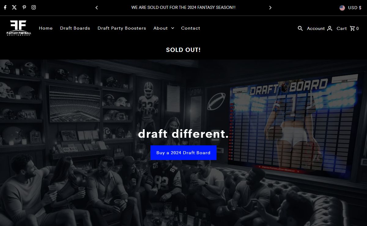 2024 Fantasy Football Draft Board + Labels | Offline Fantasy Draft Kit – 360 Fantasy Football Draft Boards