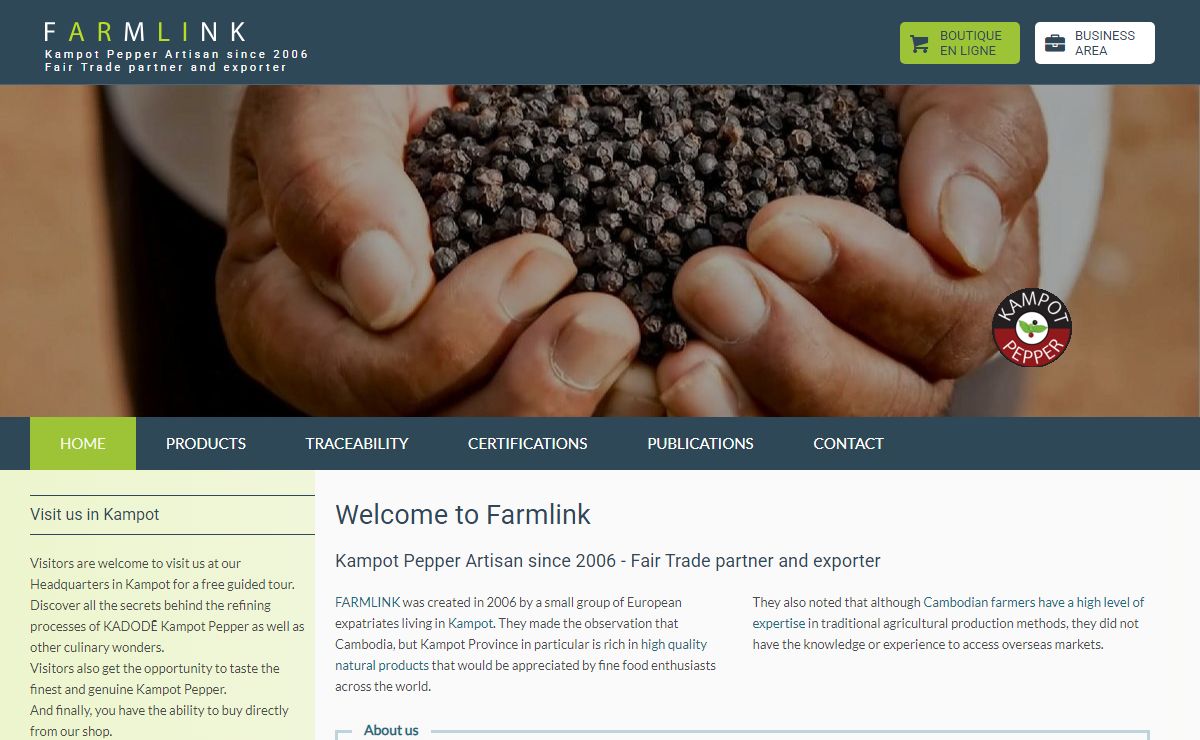 Farmlink Ltd. | Kampot Pepper Artisan since 2006 - Fair Trade partner and exporter