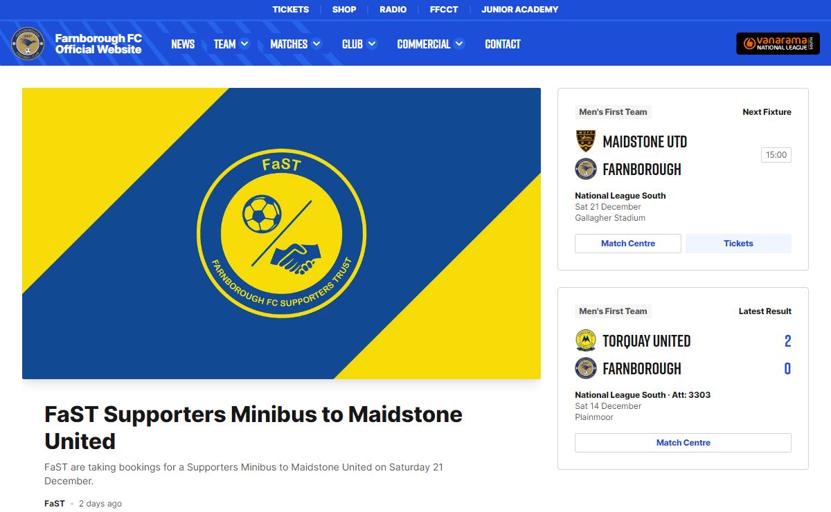 Farnborough FC – Official Website
