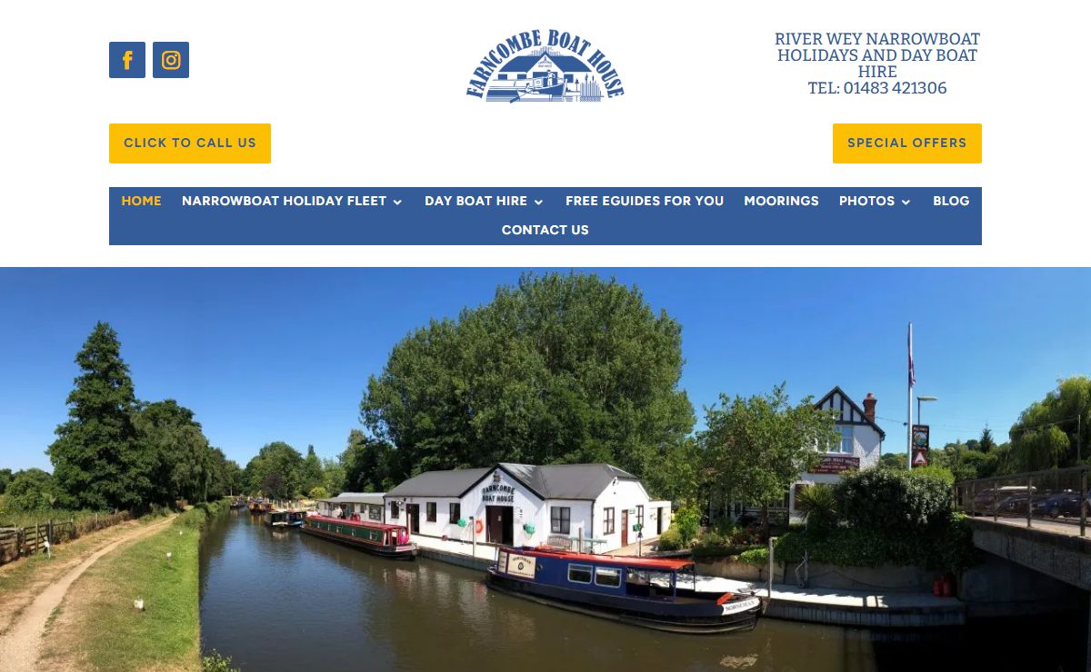 Farncombe Boat House | River Wey Narrowboat Holidays and Day Boat Hire Tel: 01483 421306