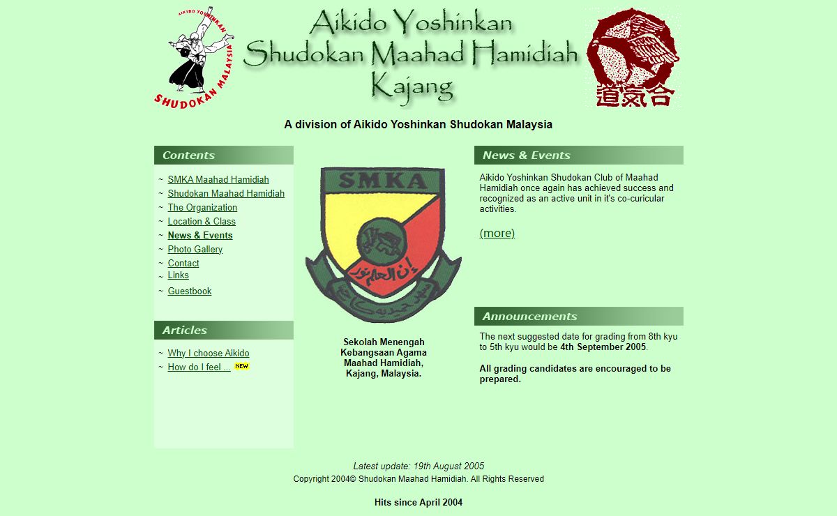 Aikido Yoshinkan Shudokan Maahad Hamidiah, Kajang