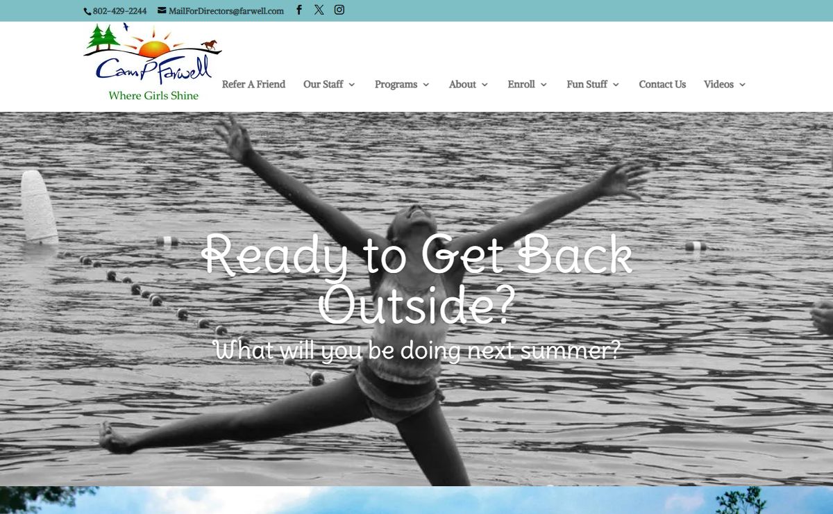 Camp Farwell is a Vermont New England overnight sleepaway and online virtual summer camp for girls and an outstanding horseback riding camp for girls