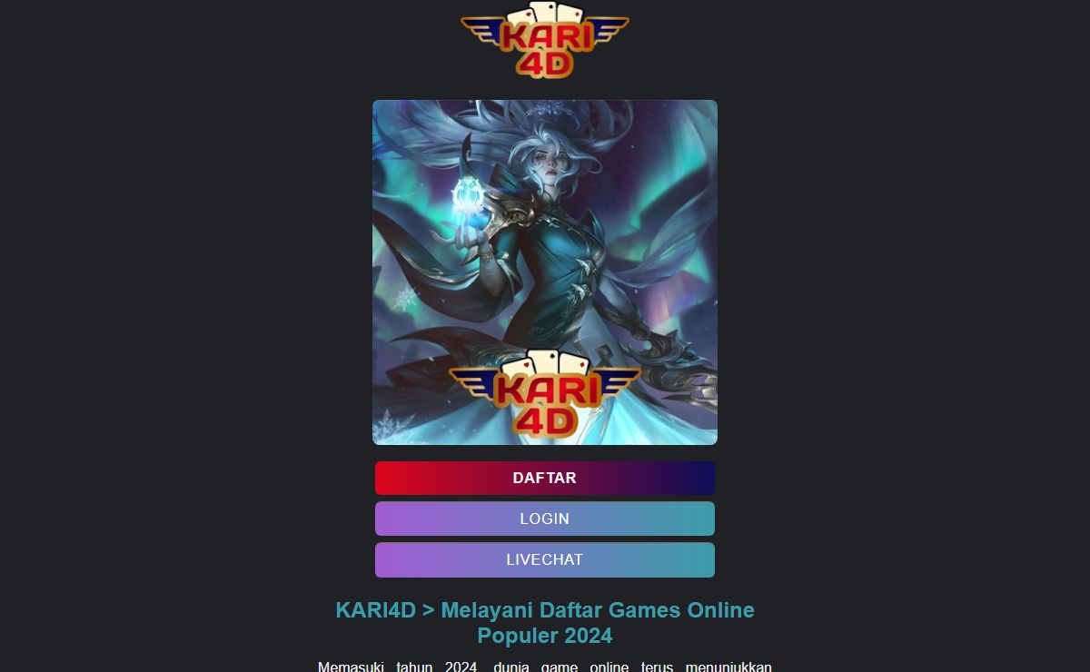 KARI4D > Melayani Daftar Games Online Populer 2024