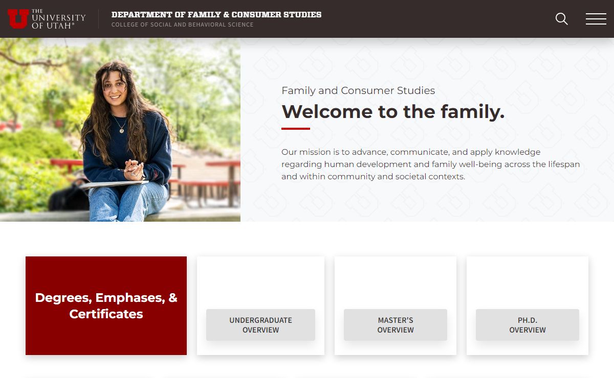 Department of Family and Consumer Studies - The University of Utah