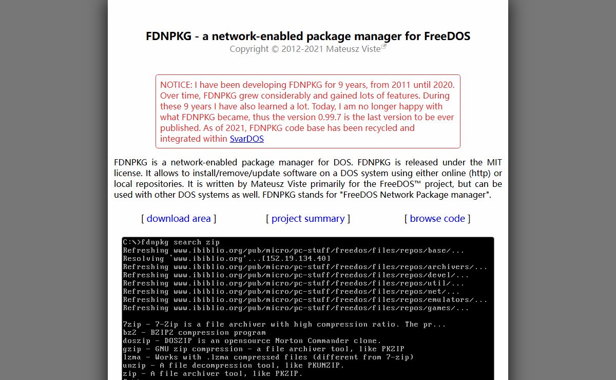FDNPKG - FreeDOS Network Package manager