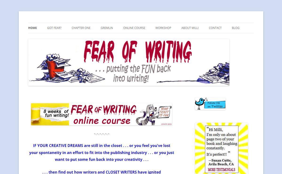 - Fear of Writing