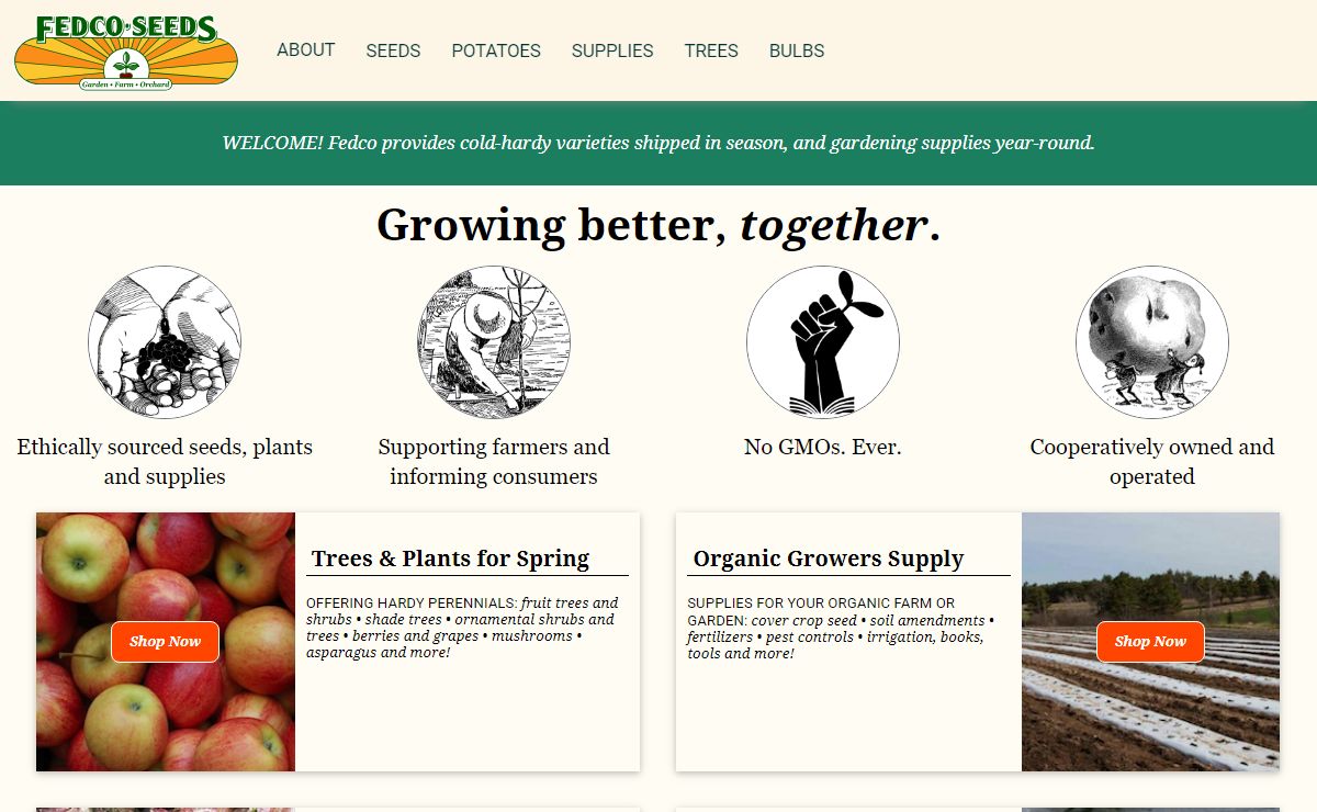 Co-op Seeds, Gardening Supplies, Trees, Potatoes, Bulbs - Fedco