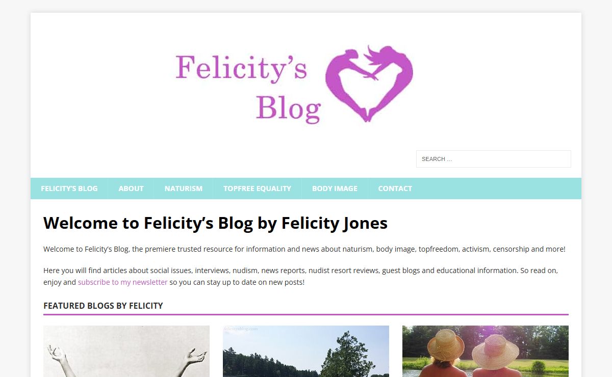 Felicity's Blog By Felicity Jones | Body Image | Nudism | Feminism