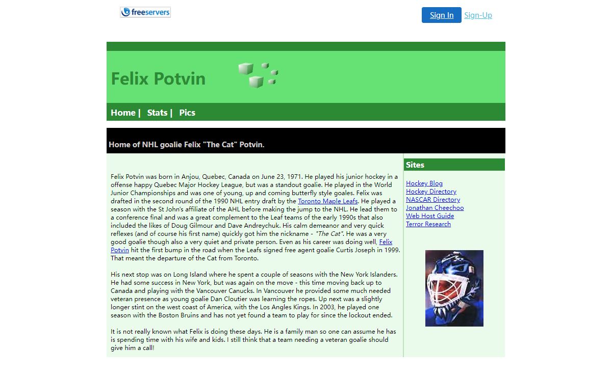 Felix Potvin - The Cat