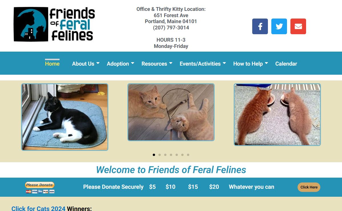 Friends of Feral Felines – Committed to helping feral cats in southern Maine.