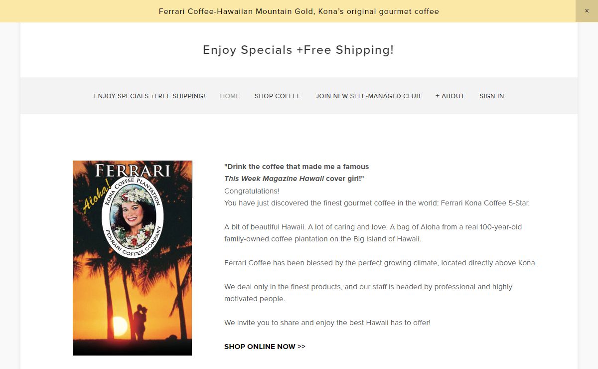 Ferrari Coffee Co. Kona Coffee