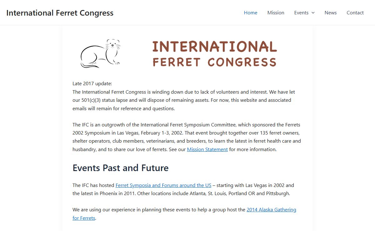 International Ferret Congress – Enhancing the welfare of the domestic ferret