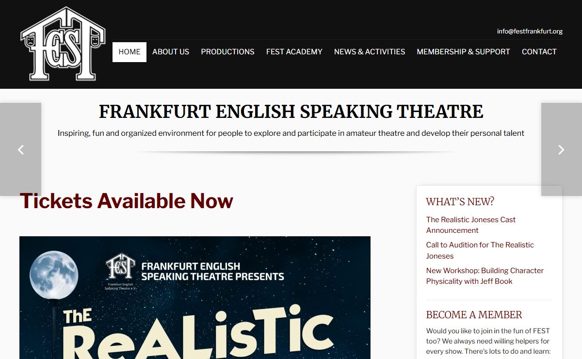 FEST – Frankfurt English Speaking Theatre | Home - FEST - Frankfurt English Speaking Theatre