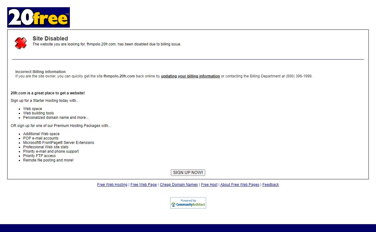 Site Disabled - 20fr.com