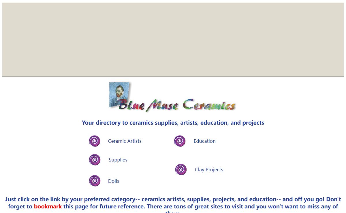 Blue Muse Ceramics-- Directory of ceramics supplies, artists, education and ideas