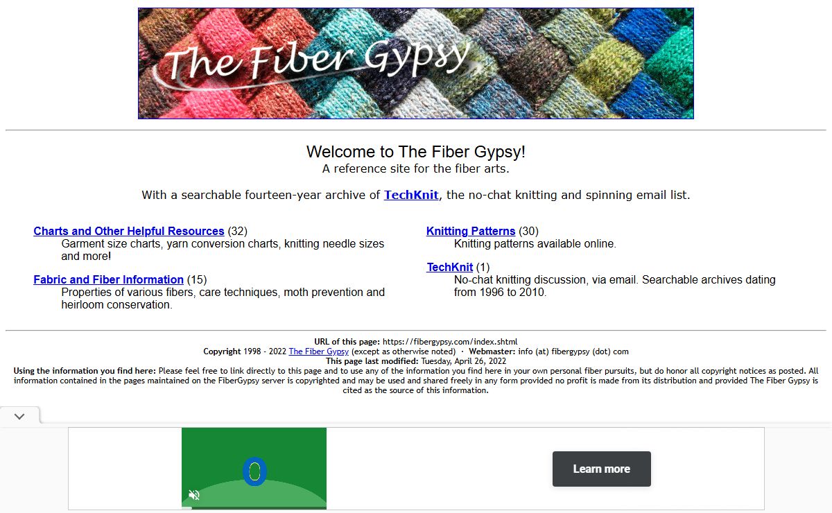 The Fiber Gypsy (Top Page)