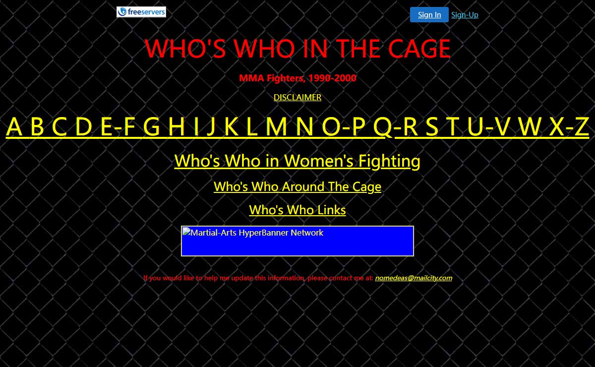 Who's Who in the Cage