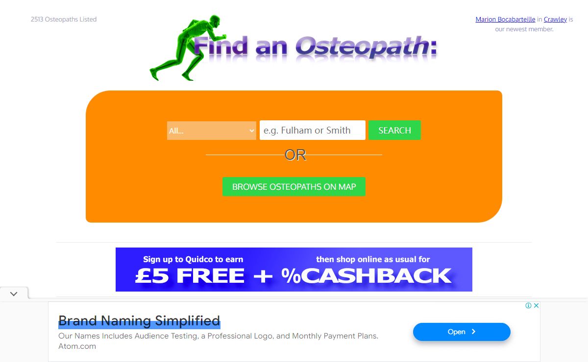 Find an Osteopath UK Osteopathy Search