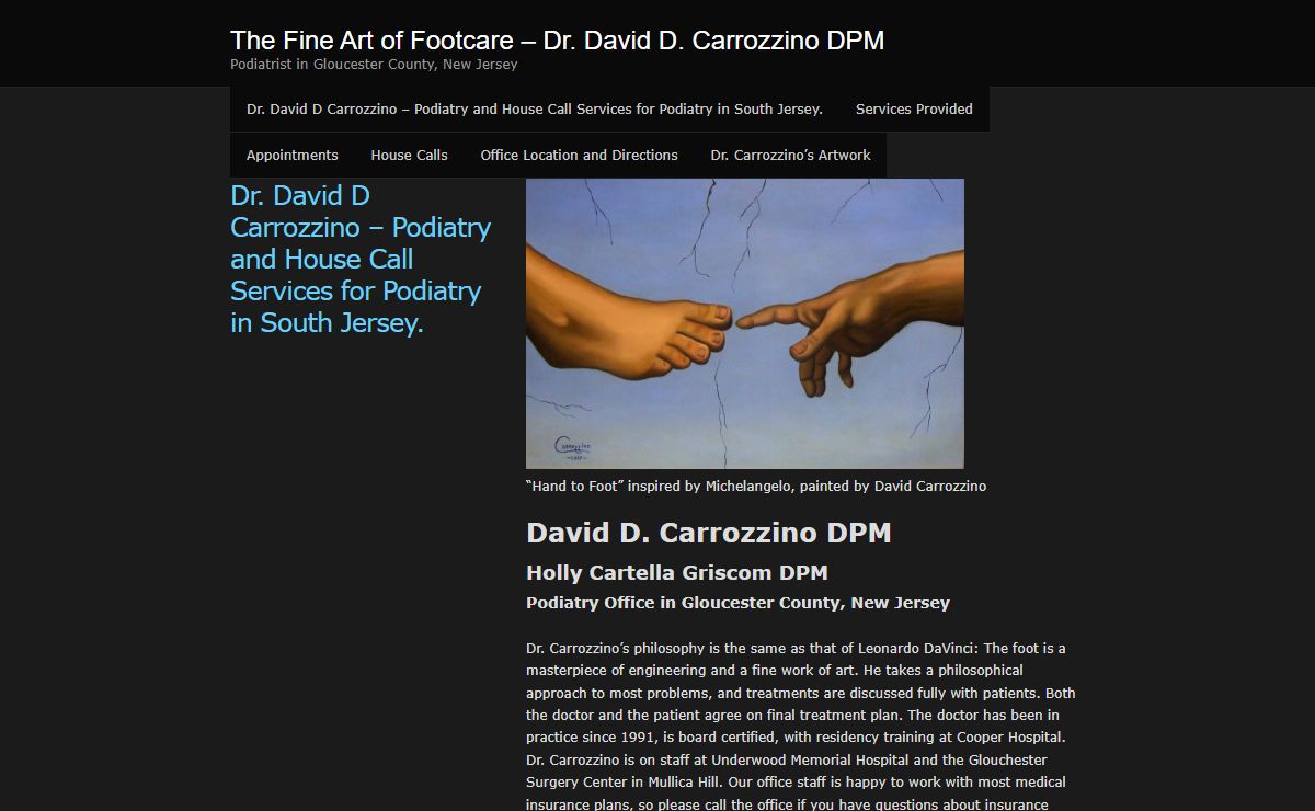 The Fine Art of Footcare - Dr. David D. Carrozzino DPM | Podiatrist in Gloucester County, New Jersey
