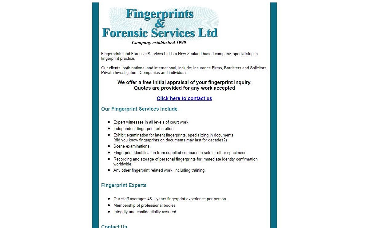 Fingerprints and Forensic Services Limited