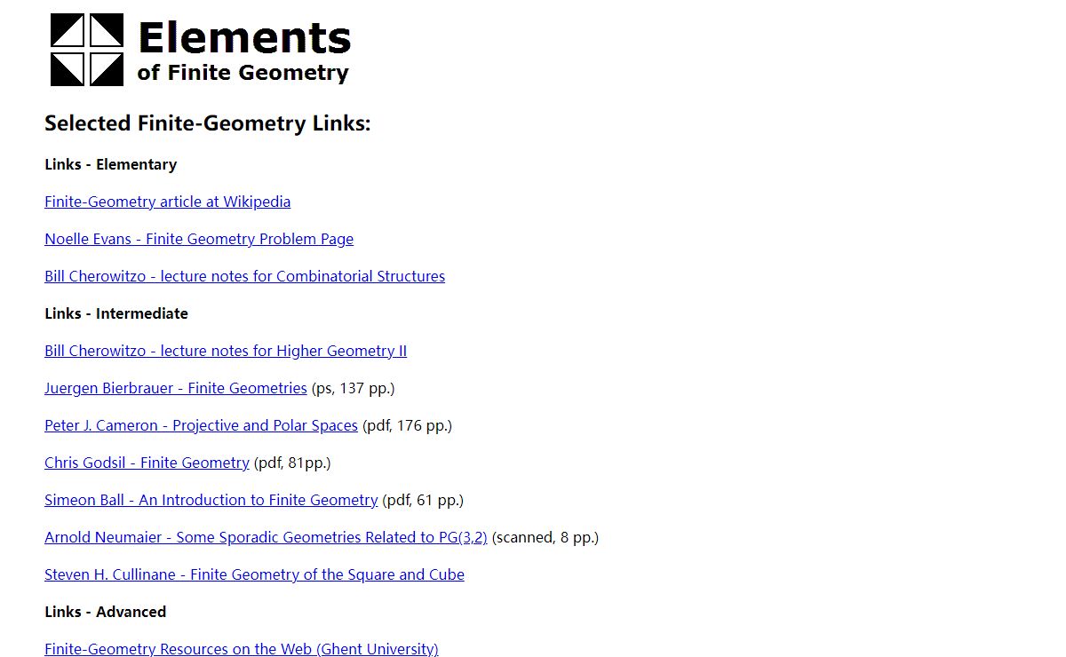 Elements of Finite Geometry