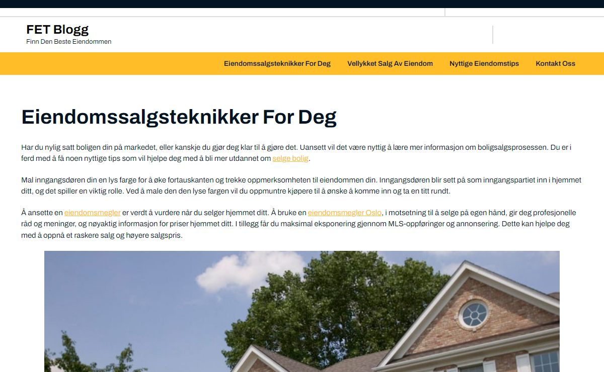Eiendomssalgsteknikker For Deg - FET Blogg