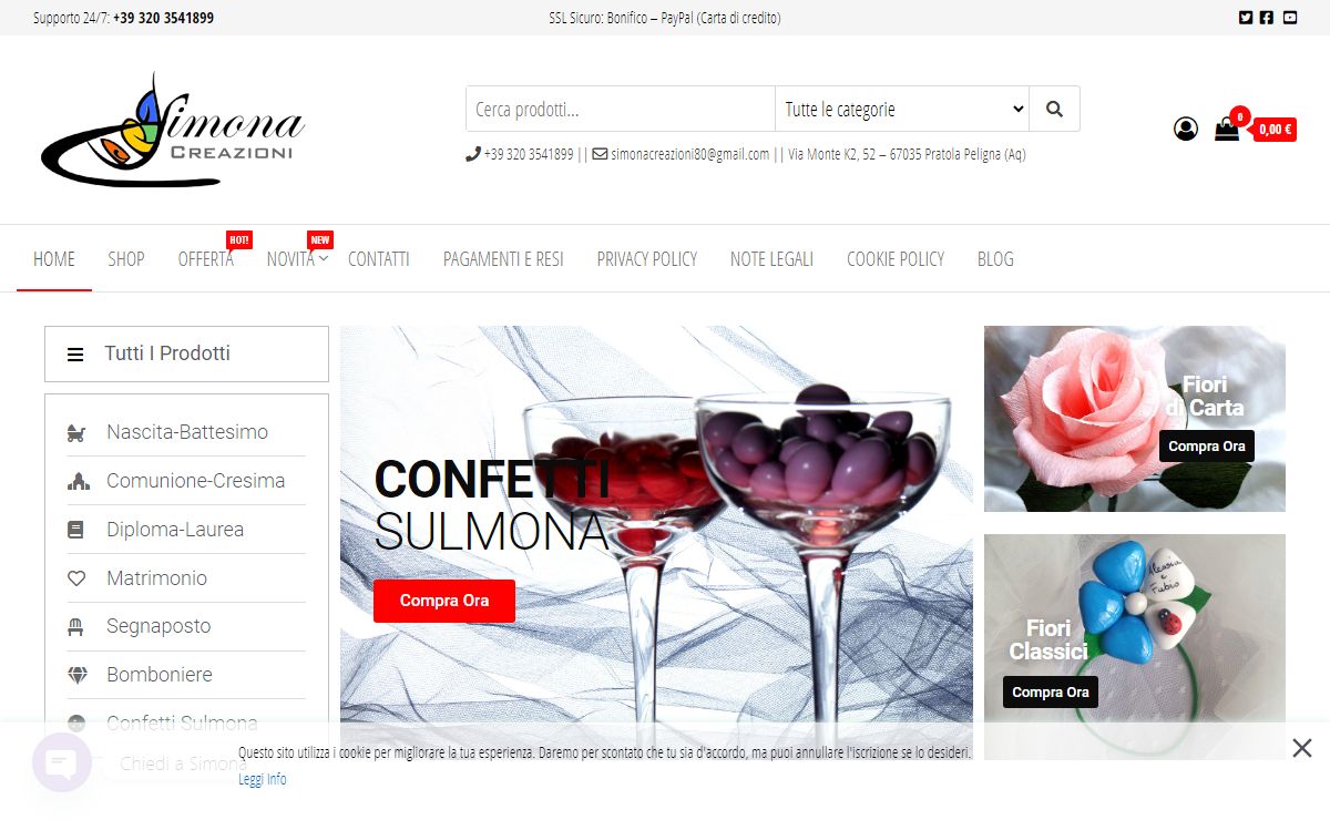Bomboniere e Fiori Segnaposto con Confetti Sulmona – Simona Creazioni