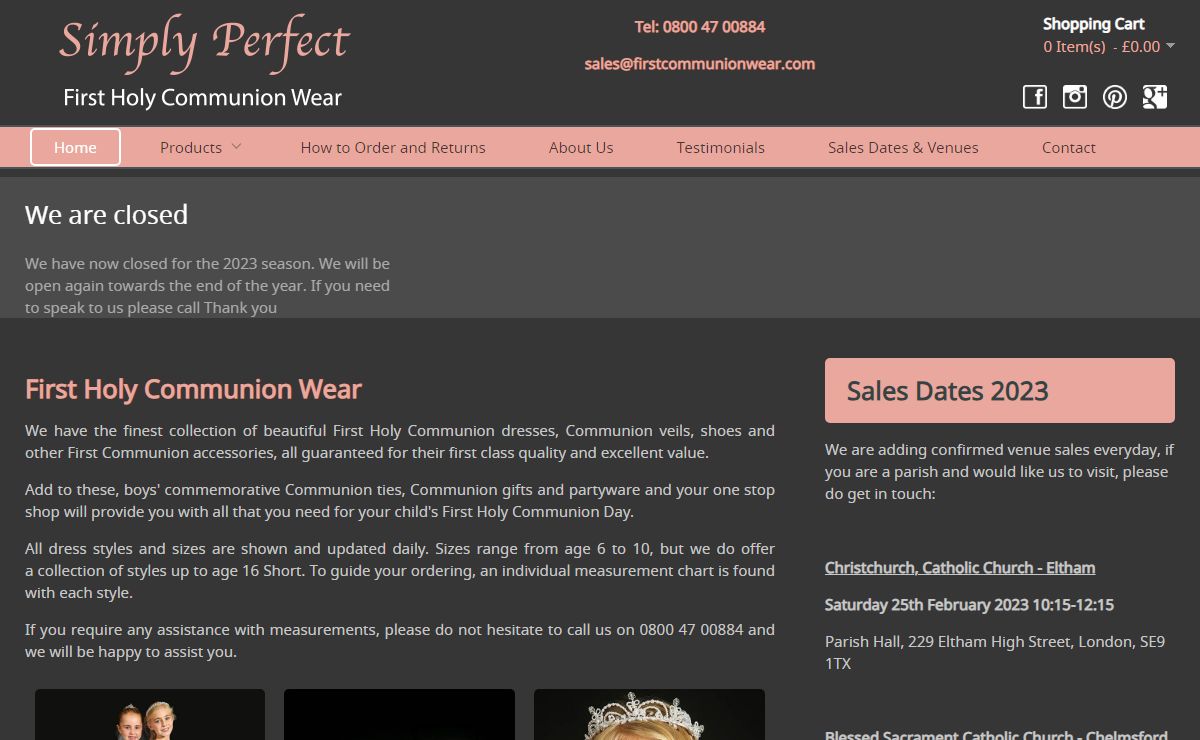 Communion Dresses | Communion Veils | Communion Ties | Communion Shoes - Communion Wear - Simply Perfect