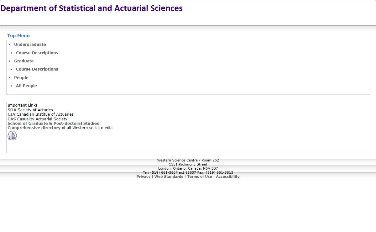 Data are everywhere! - Department of Statistical and Actuarial Sciences
