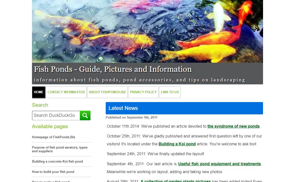 Fish Ponds Information, Guide & Pictures