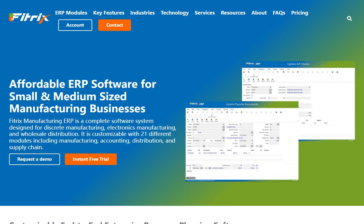 Fitrix ERP Software | Smarter Manufacturing Solutions