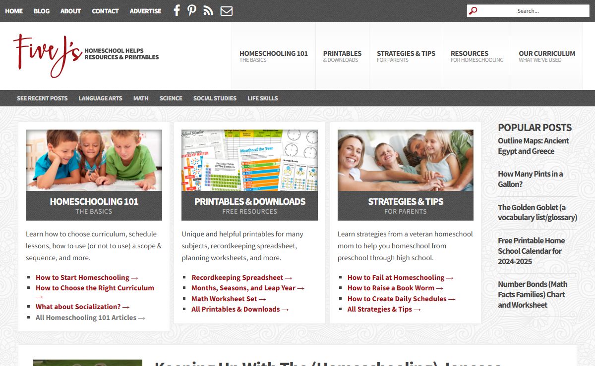 Free Homeschooling Resources to Help Parents Raise Lifelong Learners - Five J's Homeschool