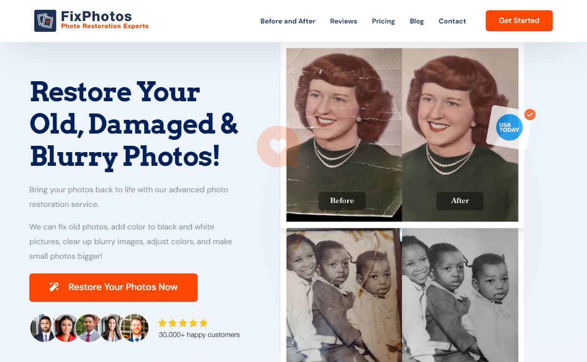 The #1 Photo Restoration Service - Fix Your Old, Damaged Photos