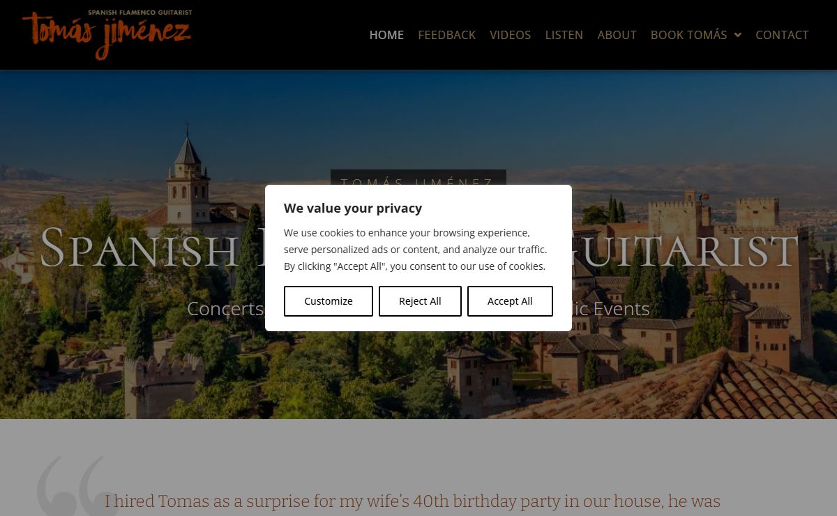 Homepage - Tomás Jiménez - Spanish & Flamenco Guitarist