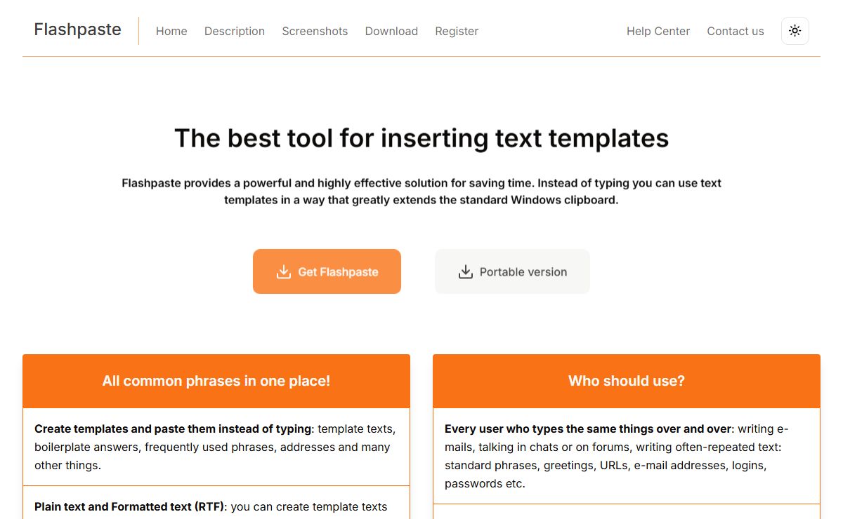 Flashpaste is the best tool for inserting text templates - Thousands of common phrases at your fingertips